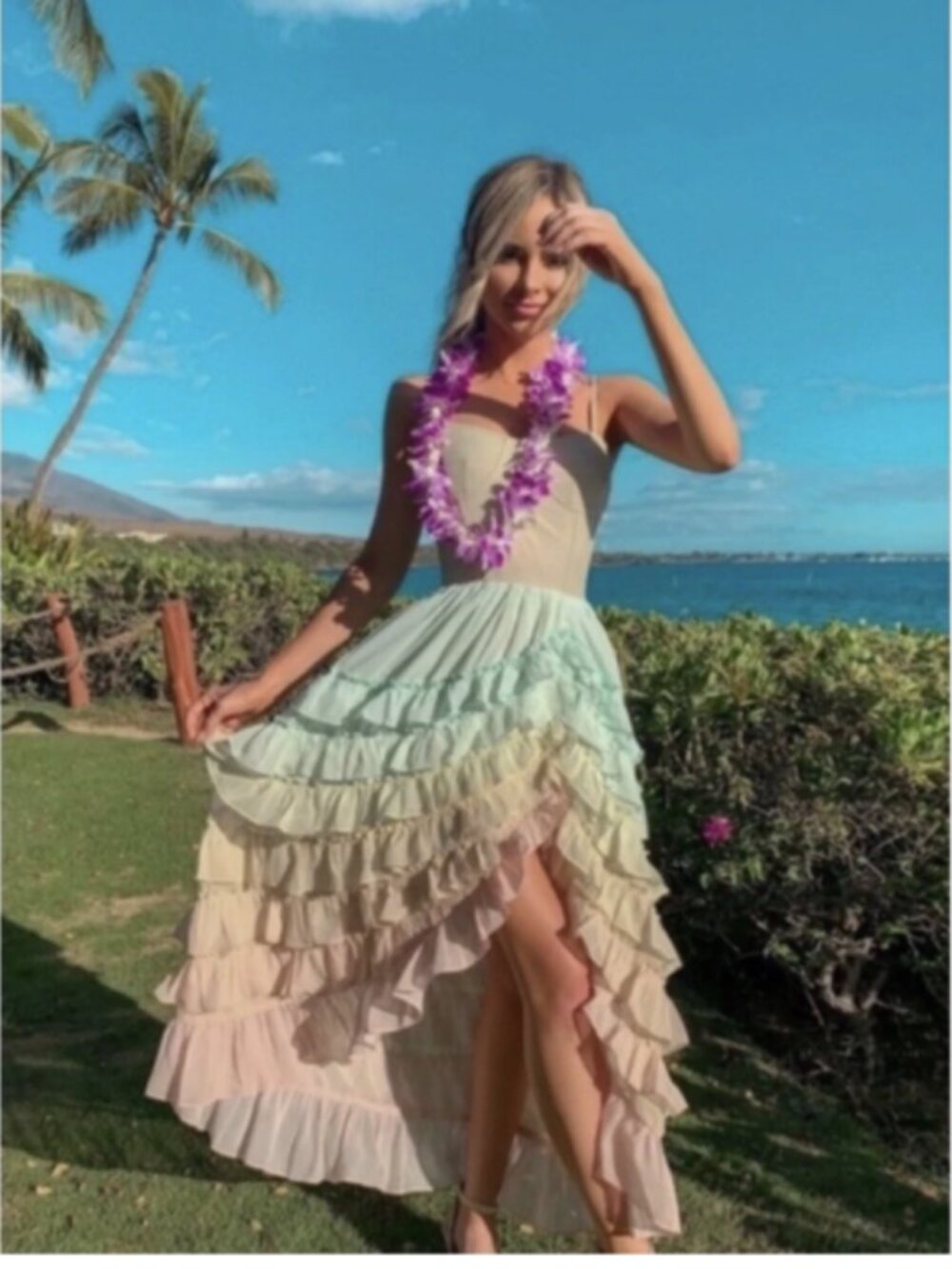 Rococo Sand Ciel Rainbow Ruffle Dress. NWT. Size XS. Retail- $650